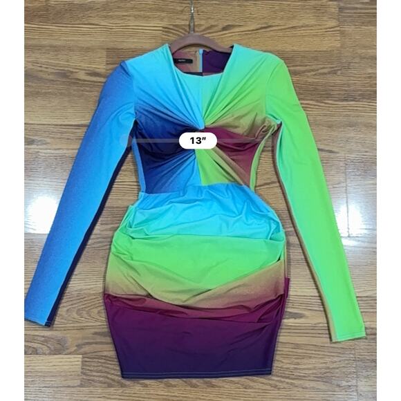 ALEX PERRY Halton Gradient Stretch Jersey Mini Bodycon Dress Size UK 12 / US 8 - Picture 7 of 13